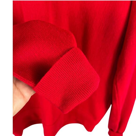 Vintage 80’s IZOD-Lacoste Bright Red V-Neck Soft Sweater Size Large - Picture 9 of 9